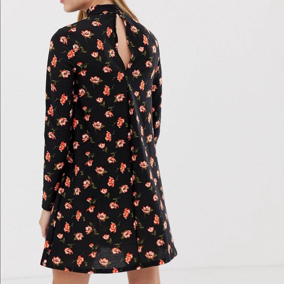 A-line mini dress with poppy print - Picture 2 of 6
